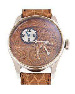 Men's Retrograde Minutes Dragon Leather Brown Dial Watch