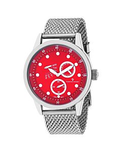 Men's Rio Stainless Steel Red Dial Watch