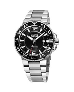 Men's Riverside Stainless Steel Black Dial Watch
