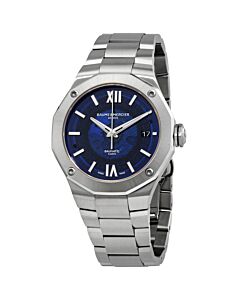 Men's Riviera Stainless Steel Transparent Blue Sapphire Dial Watch