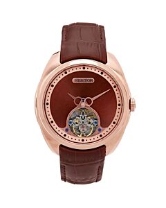Men's Roman Genuine Leather Brown Dial Watch