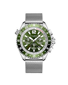 Men's Rotor Stainless Steel Green Dial Watch