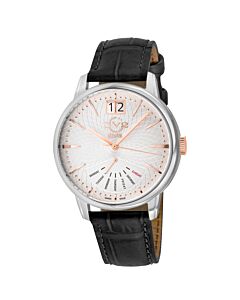 Men's Rovescio Leather White Dial Watch