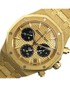 Men's Royal Oak Chronograph Frosted 18kt Yellow Gold Gold-tone Dial Watch