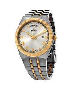 Men's Royal Stainless Steel with 18kt Yellow Gold Links Silver Dial Watch