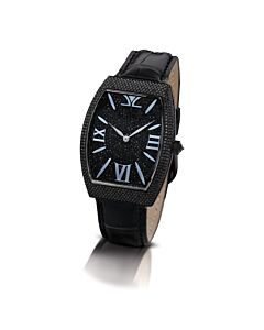 Men's Royalton Leather Black Dial Watch