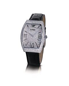 Men's Royalton Leather Silver-tone Dial Watch