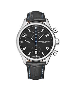 Men's Runabout Chronograph Leather Black Dial Watch