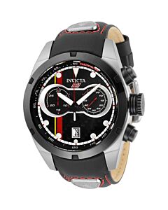 Men's S1 Rally Chronograph Leather Black Dial Watch