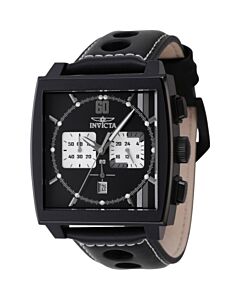 Men's S1 Rally Chronograph Leather Black Dial Watch