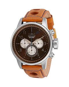 Men's S1 Rally Chronograph Leather Brown and Antique Silver Dial