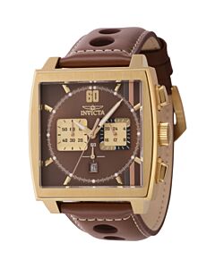Men's S1 Rally Chronograph Leather Gunmetal and Gold and Rose Gold and Brown Dial Watch