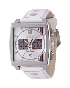 Men's S1 Rally Chronograph Leather Red and Grey and Silver Dial Watch
