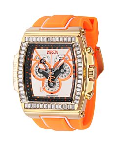 Men's S1 Rally Chronograph Silicone Grey and Orange and White Dial Watch
