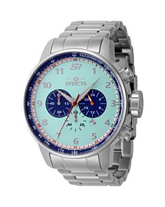 Men's S1 Rally Chronograph Stainless Steel Turquoise and White and Blue Dial Watch
