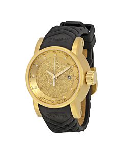 Men's S1 Rally Automatic Black Silicone Gold-Tone Dial