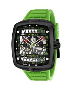 Men's S1 Rally Silicone Green and Black Skeleton Dial Watch