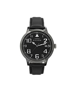 Men's Sabre Genuine Leather Black Dial Watch