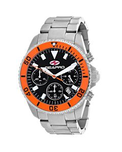 Men's Scuba 200 Chrono Chronograph Stainless Steel Black Dial Watch