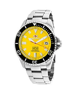 Men's Scuba 200 Stainless Steel Yellow Dial Watch