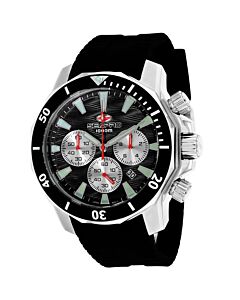 Men's Scuba Dragon Diver Limited Edition 1000 Meters Chronograph Silicone Black Dial Watch
