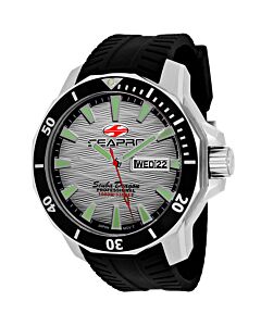 Men's Scuba Dragon Diver Limited Edition 1000 Meters Silicone Silver-tone Dial Watch