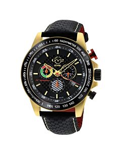 Men's Scuderia Chronograph Leather Black Dial Watch
