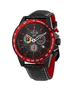 Men's Scuderia Chronograph Leather Black Dial Watch
