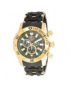 Men's Sea Spider Chronograph Polyurethane with Yellow Gold-tone Stainless Steel Black Dial Watch