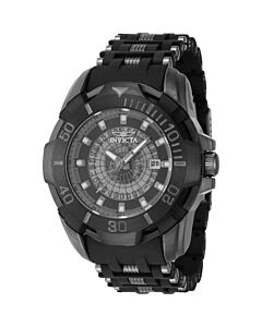 Men's Sea Spider Polyurethane and Stainless Steel Transparent and Black Dial Watch
