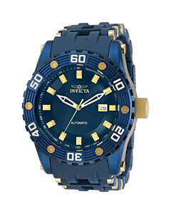 Men's Sea Spider Stainless Steel with Yellow Gold-tone Barrel INser Blue Dial Watch