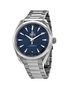 Men's Seamaster Aqua Terra Stainless Steel Blue Horizontal “Teak” Pattern Dial Watch