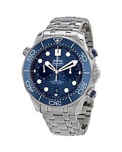 Men's Seamaster Diver Chronograph Stainless Steel Blue Ceramic Dial Watch