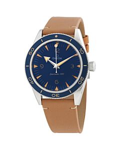 Men's Seamaster Leather Blue Dial Watch