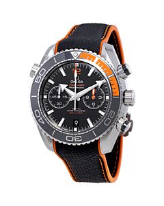Men's Seamaster Planet Ocean Chronograph Rubber with Orange Stitching Black Dial