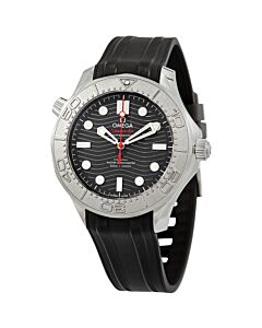 Mens-Seamaster-Rubber-Black-Dial-Watch
