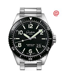 Men's SeaQ Panorama Date Stainless Steel Black Dial Watch