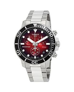 Men's Seastar 1000 Chronograph Stainless Steel Red Gradient Dial Watch