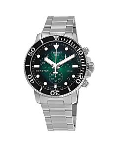 Men's Seastar Chronograph Stainless Steel Green Dial Watch