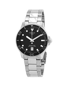 Men's Seastar Stainless Steel Black Dial Watch