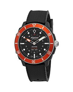 Men's Seastrong Horological Rubber Black Dial Watch