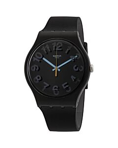 Men's Secret Numbers Silicone Black Dial Watch