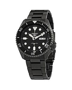 Men's Seiko 5 Sports Stainless Steel Black Dial Watch