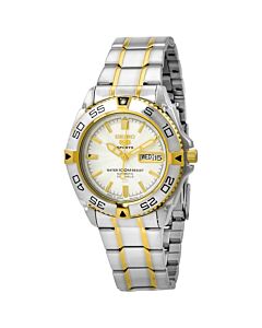 Men's 5 Sports Stainless Steel White Dial Watch