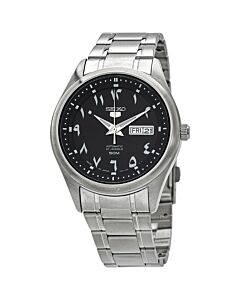 Men's Seiko 5 Stainless Steel Black Dial Watch