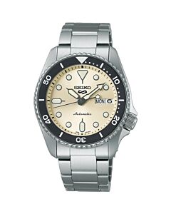 Men's Seiko 5 Stainless Steel Cream Dial Watch