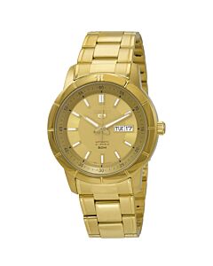 Mens-Seiko-5-Stainless-Steel-Gold-tone-Dial-Watch