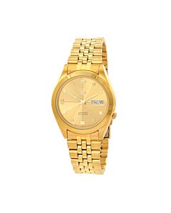Men's seiko 5 Stainless Steel Gold-tone Dial Watch