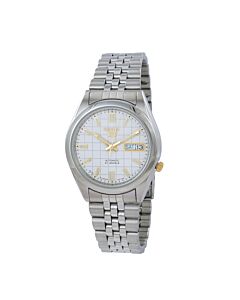 Men's Seiko 5 Stainless Steel White Dial Watch