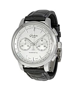 Men's Senator Chronograph XL Leather Silver Dial Watch